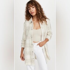 BB Dakota Steve Madden cream & tan plaid Shacket - super cute over leggings